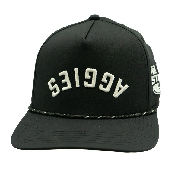 Utah State Aggies Upside Down Rope Cap Black